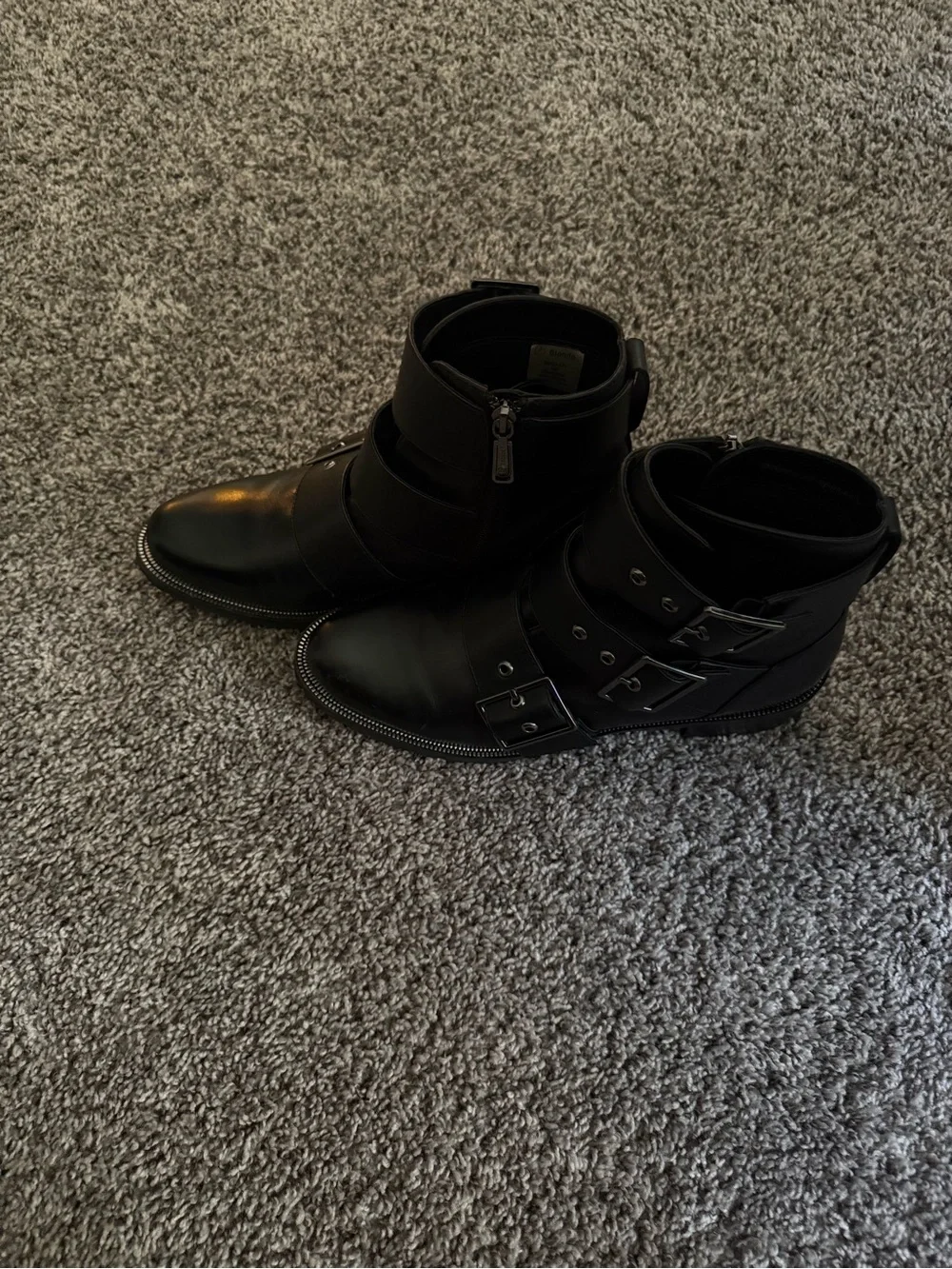 Blondo Black Triple Strap Leather Winter Boots